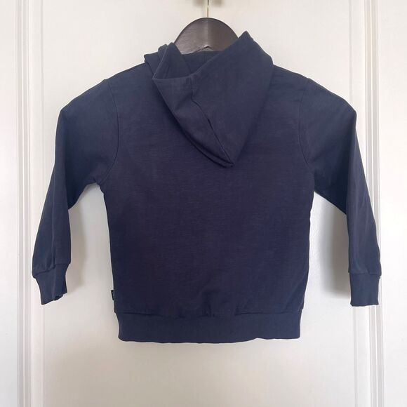 Danefae Organic Boys Sweatshirt Navy Blue Pullover Jacket Hoodie Size 4 - Picture 2 of 5